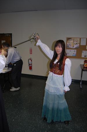 Vanessa gets a lesson in swordplay!